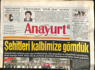 Anayurt Gazetesi 21 Ekim 2011 - Libyada Bir Devir Sona Erdi . KADDAFİ ÖLDÜ GZ113242 - 1