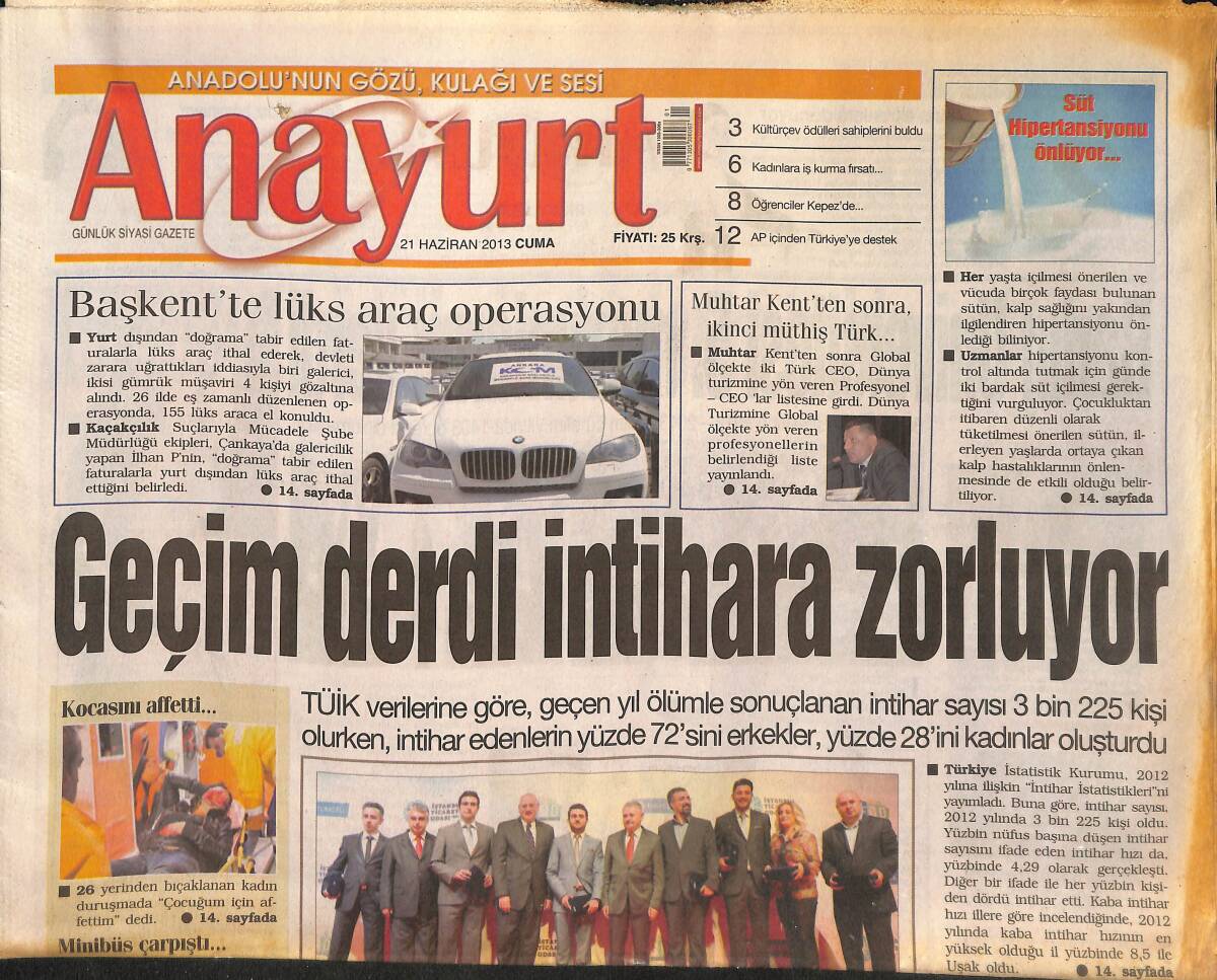 Anayurt Gazetesi 21 Haziran 2013 - Geçim Derdi İntihara Zorluyor - Özgü Namal'ın Aldığı Kilolar Dikkat Çekti! GZ136894 - 1