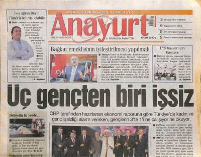 Anayurt Gazetesi 21 Nisan 2014 - Gülben Ergen Aşk Yaşamıyormuş - Talibana Operasyon 20 Ölü GZ113245 - 1
