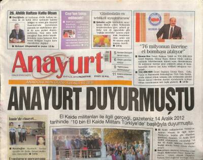 Anayurt Gazetesi 23 Eylül 2013 - Ünlü Oyuncu Meryem Uzerlinin Kızı Olacak GZ100391 - 1