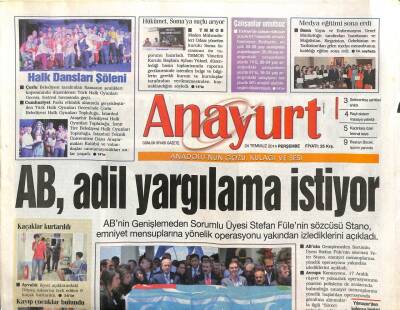 Anayurt Gazetesi 24 Temmuz 2014 - Sezen Aksudan Gazzeye Ağıt GZ104640 - 1