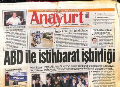 Anayurt Gazetesi 25 Temmuz 2012 - ABD İle İstihbarat İşbirliği GZ104959 - 1