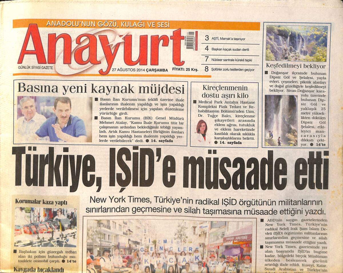 Anayurt Gazetesi 27 Ağustos 2014 - Radyo Programına Katılan Atiye Aldatıldığını Söyledi - Süleyman Demirel, Tanık Olarak Dinlenecek GZ159074 - 1