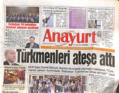 Anayurt Gazetesi 27 Kasım 2013 - Türkmenleri Ateşe Attı GZ104619 - 1