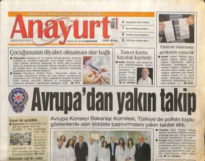 Anayurt Gazetesi 28 Eylül 2013 - PKKlılara Emir Kandilden Geldi, Avrupadan yakın Takip GZ107698 - 1