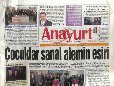 Anayurt Gazetesi 28 Ocak 2014 - Gökçekten Şok İddia GZ107280 - 1