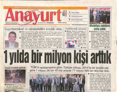 Anayurt Gazetesi 29 Ocak 2015 - AKSIAD Heyeti Vilayette-Çinde Sarı Alarm GZ105441 - 1
