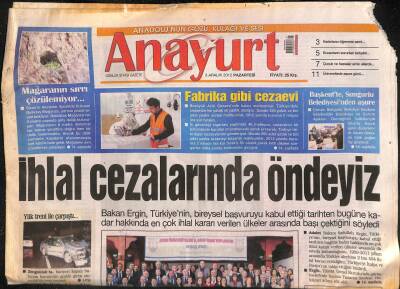 Anayurt Gazetesi 3 Aralık 2012 - Almanya İsrailin Tarafında - Elazığda Büyük Çatışma GZ116781 - 1