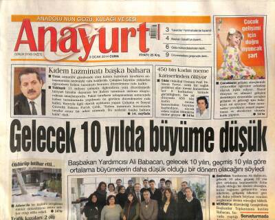 Anayurt Gazetesi 3 Ocak 2014 - Demet Akalın , Sahnelerden Vazgeçemiyor - Mısırda Darbe Karşıtı Gösteriler GZ100798 - 1