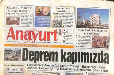 Anayurt Gazetesi 30 Eylül 2013 - Deprem Kapımızda GZ104618 - 1