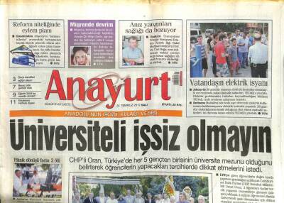 Anayurt Gazetesi 31 Temmuz 2012 - Göksele 2012 Uğurlu Geldi, Masum Türkerden Çarpıcı İddia GZ107291 - 1