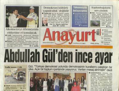 Anayurt Gazetesi 4 Haziran 2013 - Abdullah Gülden İnce Ayar GZ107696 - 1