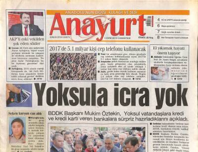 Anayurt Gazetesi 5 Ekim 2013 - Esaddan Ağır Sözler - Yunus Emreye Görkemli Açılış GZ113217 - 1