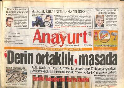 Anayurt Gazetesi 6 Nisan 2009 - Dünya , Rasmussen Pazarlığını Konuşuyor GZ113228 - 1