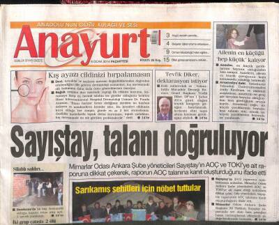 Anayurt Gazetesi 6 Ocak 2014 - Yıldız Tilbeden Hayranlarını Üzecek Haber GZ104956 - 1