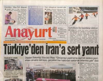 Anayurt Gazetesi 7 Aralık 2015 - Türkiyeden İrana Sert Yanıt GZ107692 - 1