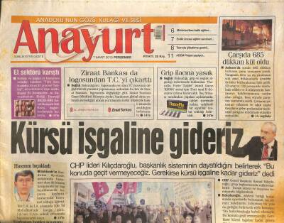 Anayurt Gazetesi 7 Mart 2013 - Ziraat Bankası da Logosundan T.C.yi Çıkarttı GZ113214 - 1