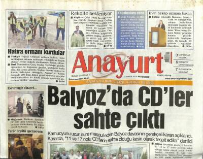 Anayurt Gazetesi 7 Mayıs 2015 - Balyozda CDler Sahte Çıktı GZ107290 - 1