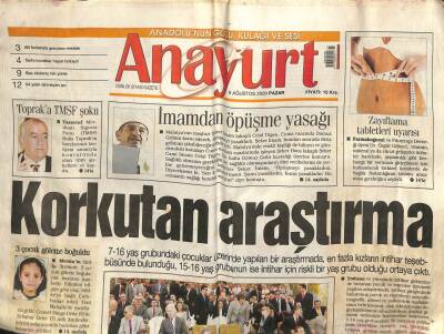 Anayurt Gazetesi 9 Ağustos 2009 - Irakta Saldırı 30 Ölü - Hatayda Çatışma 1 Ölü GZ100551 - 1