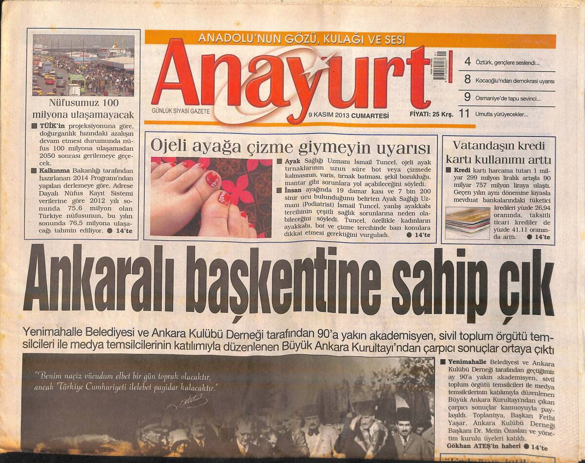 Anayurt Gazetesi 9 Kasım 2013 - Seren Serengil İle Cengiz İmren Barıştı Mı ? - Galatasaray Galibiyetine Hasret GZ159753 - 1