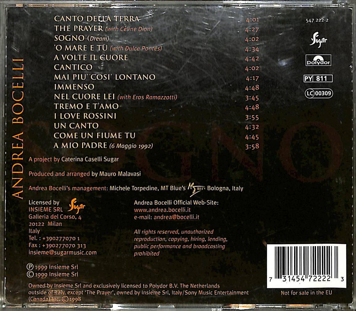 Andrea Bocelli - Sogno CD (İkinci El) CD4980 - 2