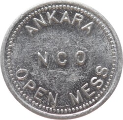 Ankara NCO Open Mess 5 in MDSE Alüminyum Gazino Jetonu JTF708 - 1