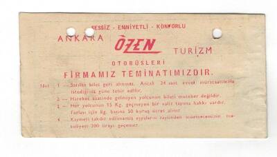 Ankara Özen Turizm Otobüsleri Yolcu Bileti EFM1248 - 2