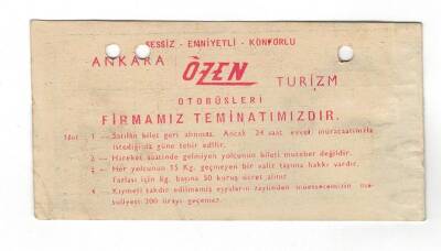 Ankara Özen Turizm Otobüsleri Yolcu Bileti EFM1248 - 4