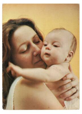 Anne Ve Bebek Temalı Büyük Boy Kartpostal KRT9207 - 1