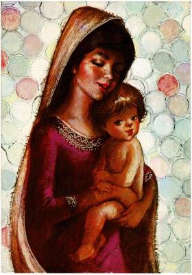 Anne ve Çocuk Temalı Kartpostal KRT11563 - 1
