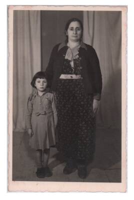 Anne ve Kızı Eski Fotokart KRT6287 - 1