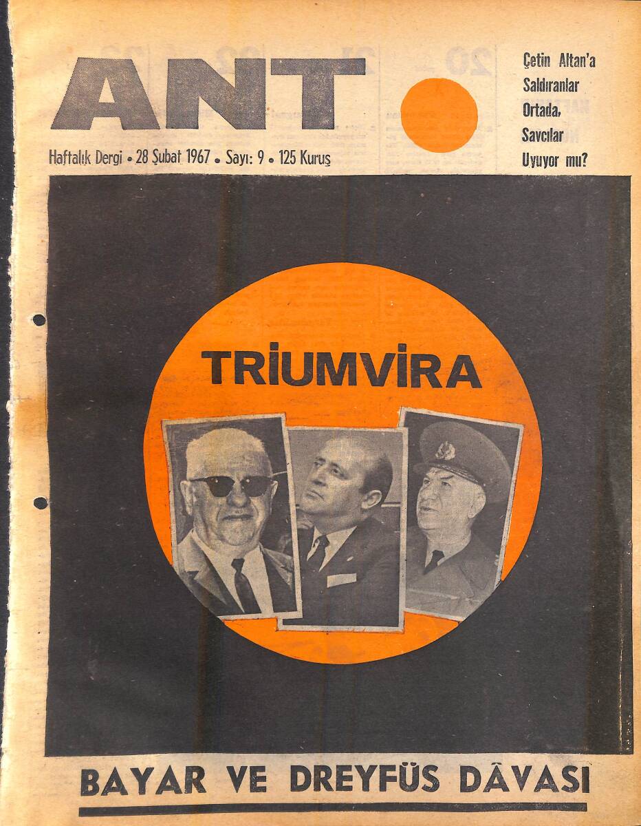 Ant Haftalık Dergi 28 Şubat 1967 Sayı: 9 - Bayar ve Dreyfüs Davası NDR94322 - 1