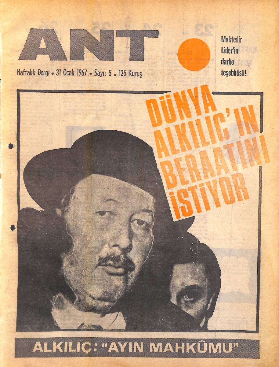 Ant Haftalık Dergi 31 Ocak 1967 Sayı: 5 - Dünya Alkılıç'ın Beraatini İstiyor - NDR94325 - 1