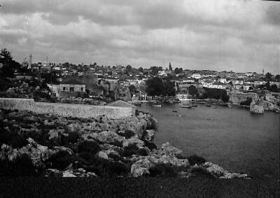 Antalya Kale ve Liman 1930lar Kartpostal KRT12189 - 1