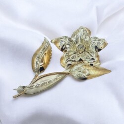 Antika 14 Ayar Elmas Taşlı Broş ELM158 #17 - Gökçekoleksiyon