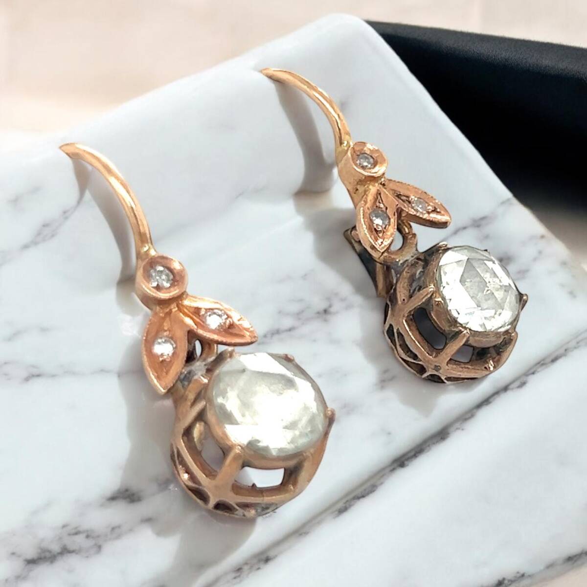 Antika 14 Ayar Elmas Taşlı Küpe ELM348 #18.40 - 2