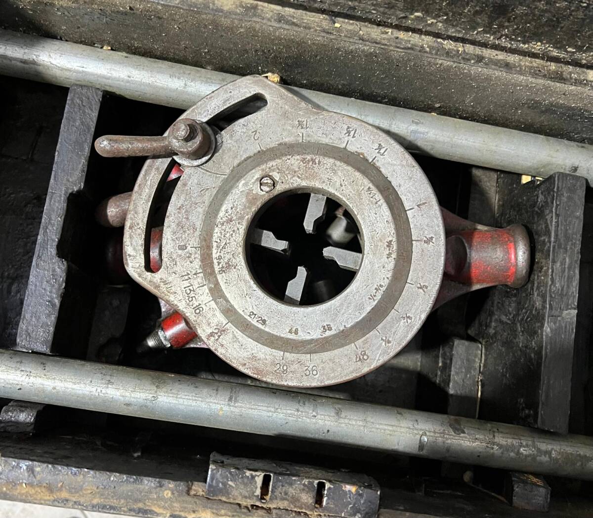 Antika 1940s Ahşap Kutusunda Pafta Takımı AOB6094 - 4