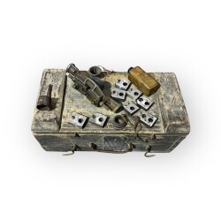 Antika 1940s Ahşap Kutusunda Pafta Takımı AOB6096 - 3