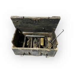 Antika 1940s Ahşap Kutusunda Pafta Takımı AOB6096 - 2