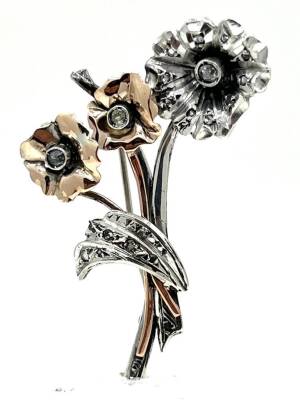 Antika 8 Ayar Elmas Taşlı Broş ELM103 #7.60 - 3