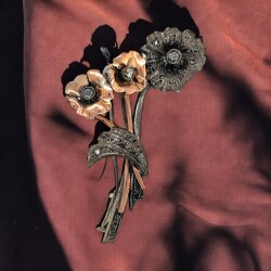 Antika 8 Ayar Elmas Taşlı Broş ELM103 #7.60 - 2