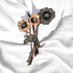 Antika 8 Ayar Elmas Taşlı Broş ELM103 #7.60 - Gökçekoleksiyon