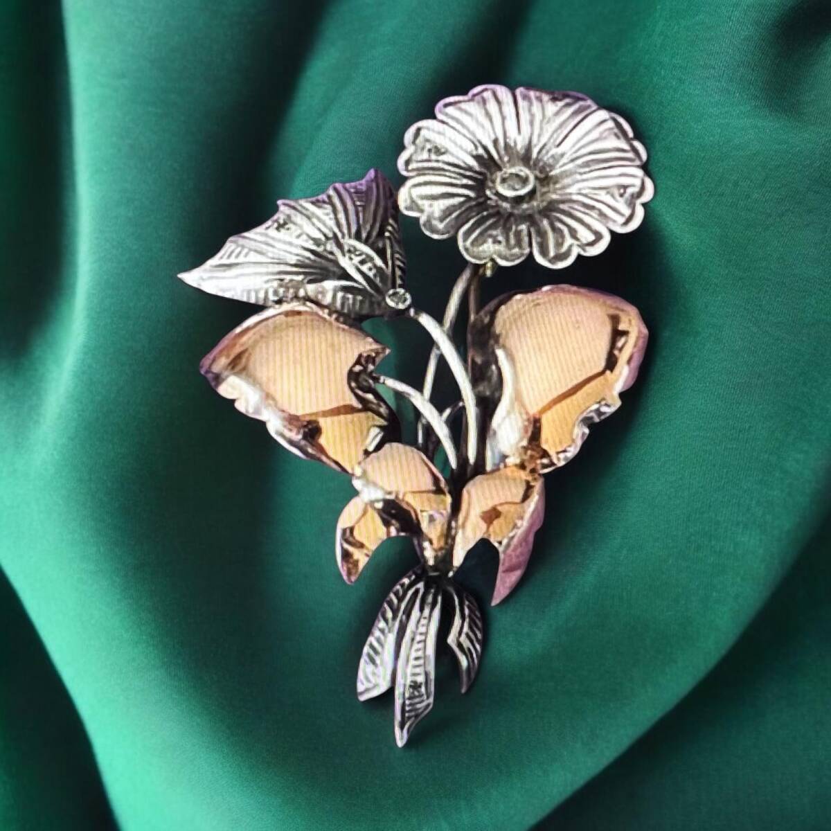 Antika 8 Ayar Elmas Taşlı Broş ELM105 #7.58 - 1