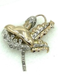 Antika 8 Ayar Elmas Taşlı Broş ELM134 #8.58 - 3