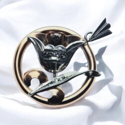 Antika 8 Ayar Elmas Taşlı Broş ELM147 #3.90 - Gökçekoleksiyon