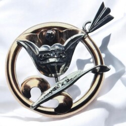 Antika 8 Ayar Elmas Taşlı Broş ELM147 #3.90 - 2