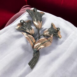 Antika 8 Ayar Elmas Taşlı Broş ELM153 #12.28 - 1