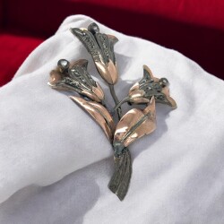 Antika 8 Ayar Elmas Taşlı Broş ELM153 #12.28 - 3