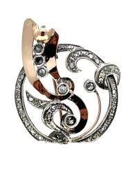 Antika 8 Ayar Elmas Taşlı Broş ELM238 #5.60 - 2