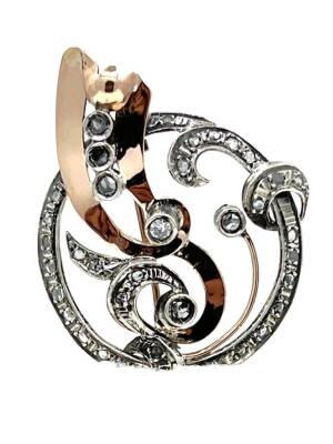 Antika 8 Ayar Elmas Taşlı Broş ELM238 #5.60 - 2